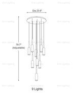 Duplex Smoky Crystal Staircase Pendant Light