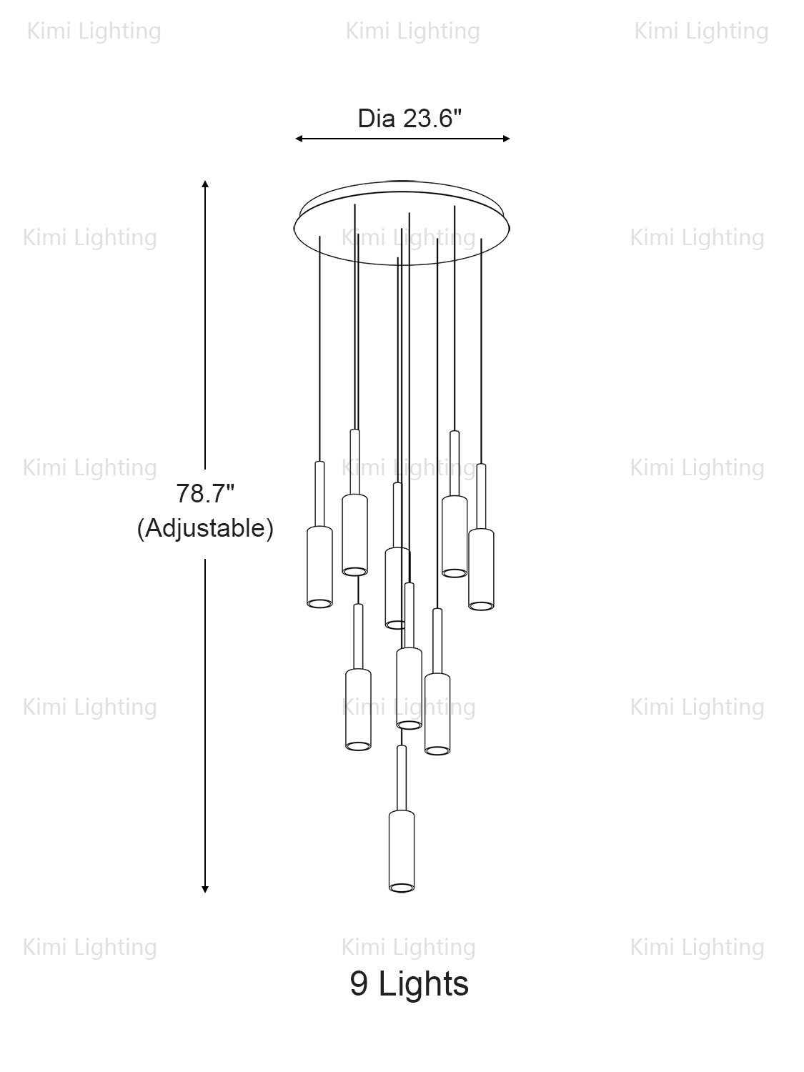 Duplex Smoky Crystal Staircase Pendant Light