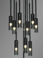 Duplex Smoky Crystal Staircase Pendant Light