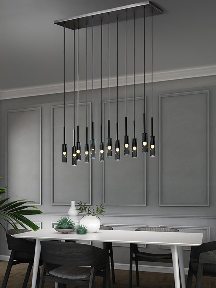 Duplex Smoky Crystal Staircase Pendant Light