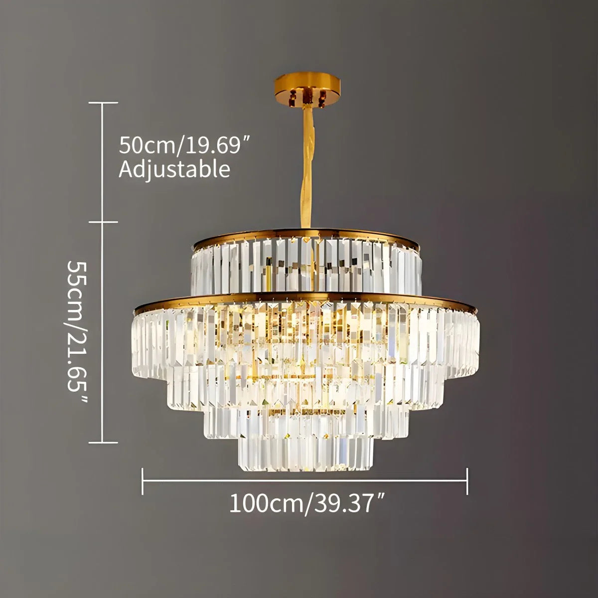 Light Luxury Crystal Chandelier for Living Room