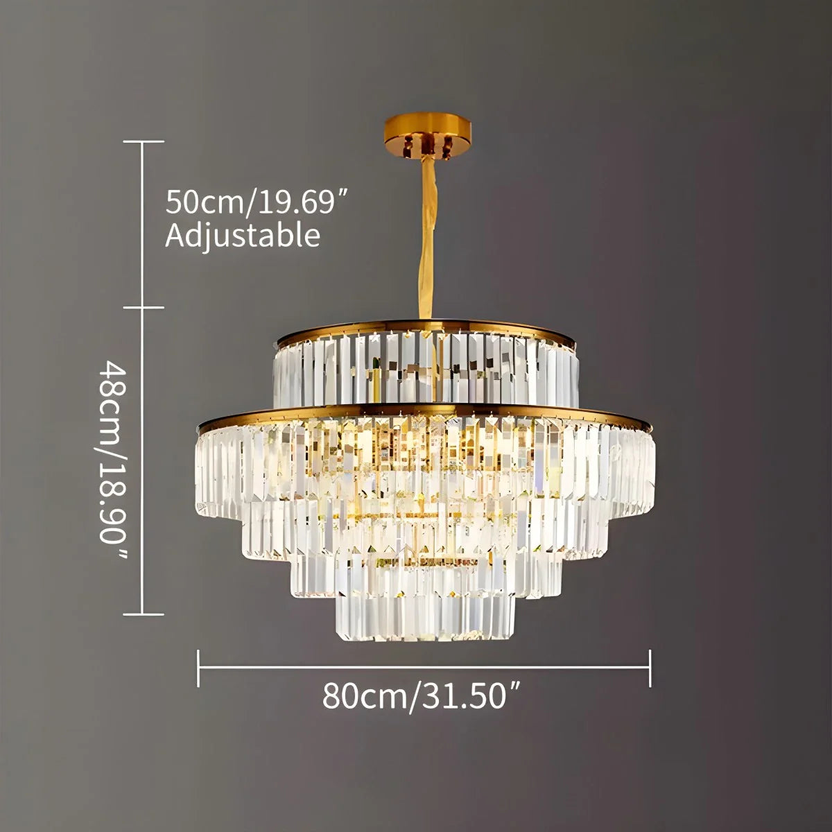 Light Luxury Crystal Chandelier for Living Room