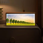 Healing Forest LED Light Painting - Nordic Wooden Frame Light Box Art