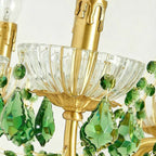 French Retro Green Crystal Pendant Chandelier