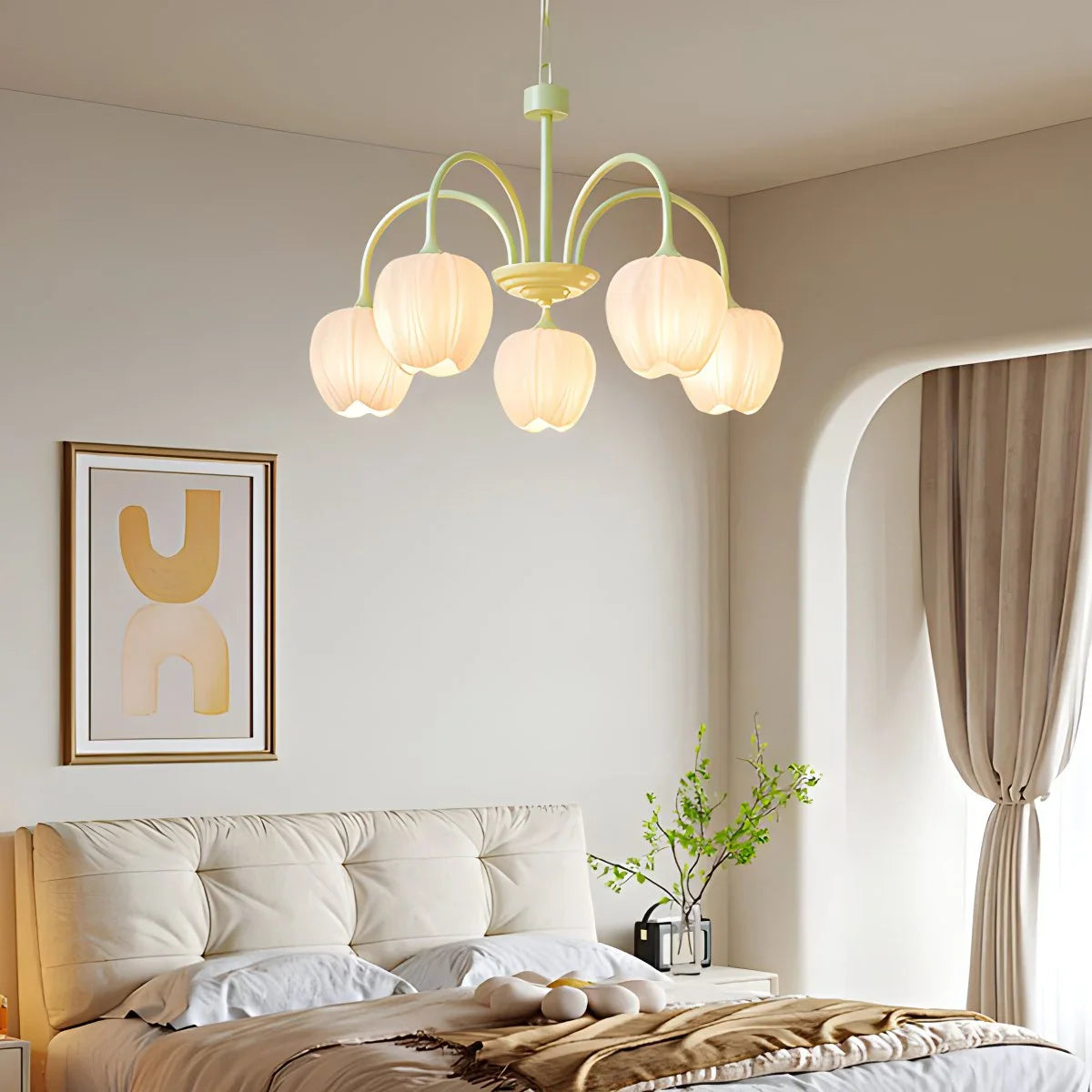 French Romance Tulip Matcha Chandelier