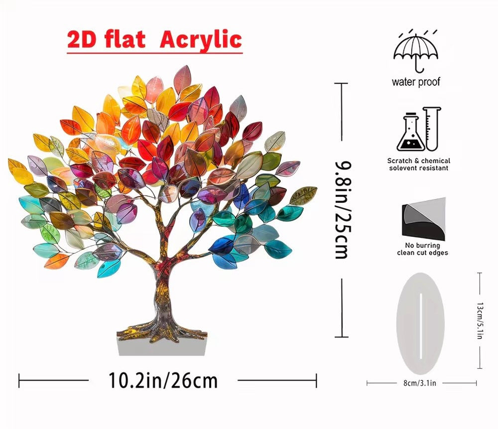 Tree of Life Acrylic Table Decor | Waterproof Sculptural Home Accent