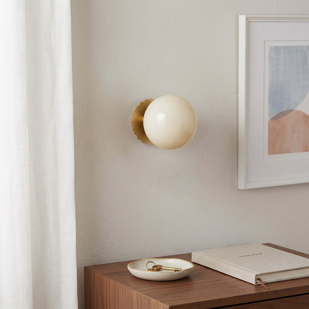 Marshmallow Glass Wall Sconce – Vintage Pink & Pastel Bedroom Light
