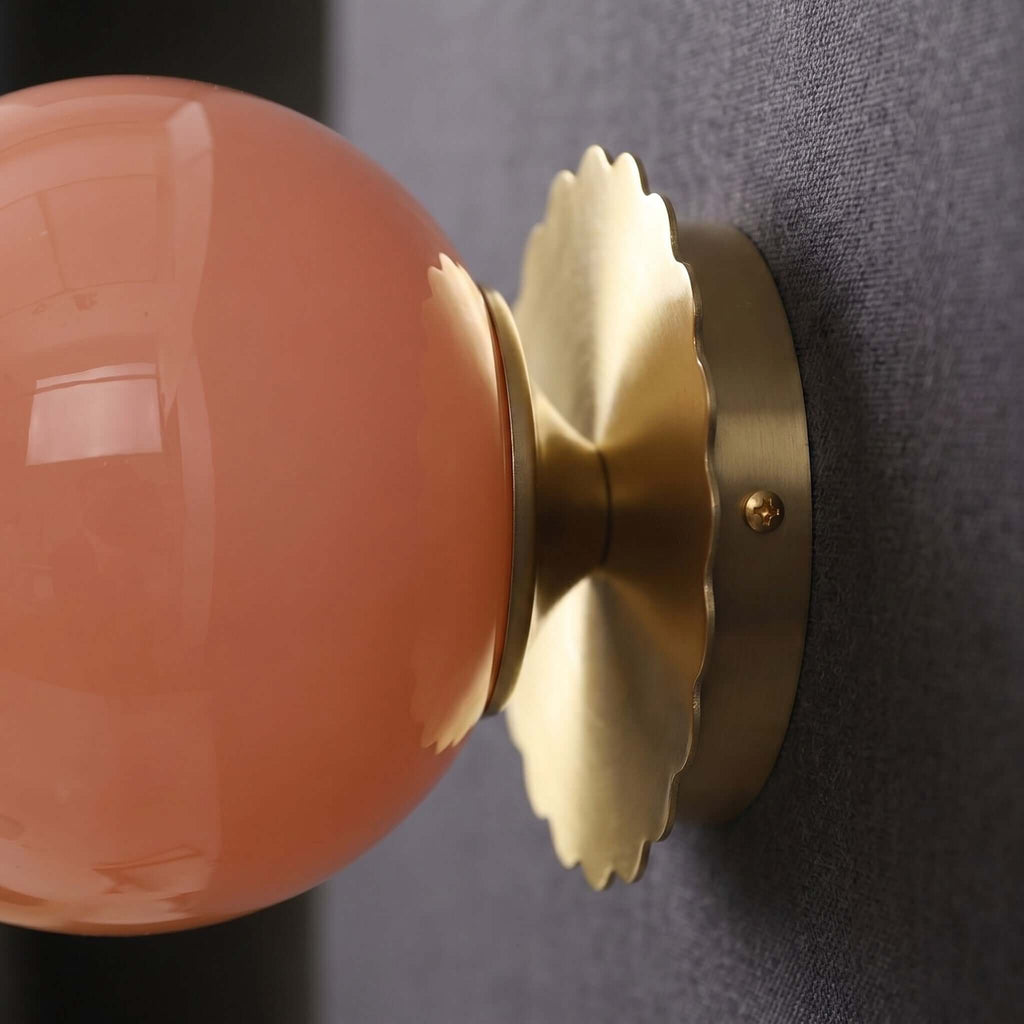 Marshmallow Glass Wall Sconce – Vintage Pink & Pastel Bedroom Light