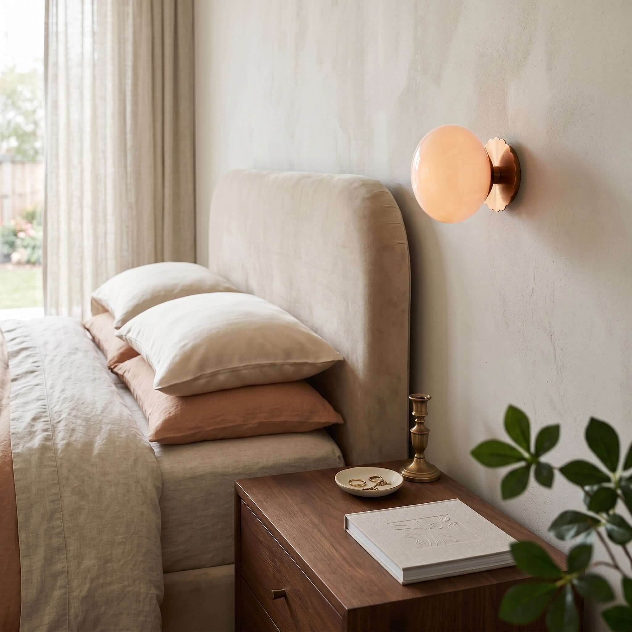 Marshmallow Glass Wall Sconce – Vintage Pink & Pastel Bedroom Light