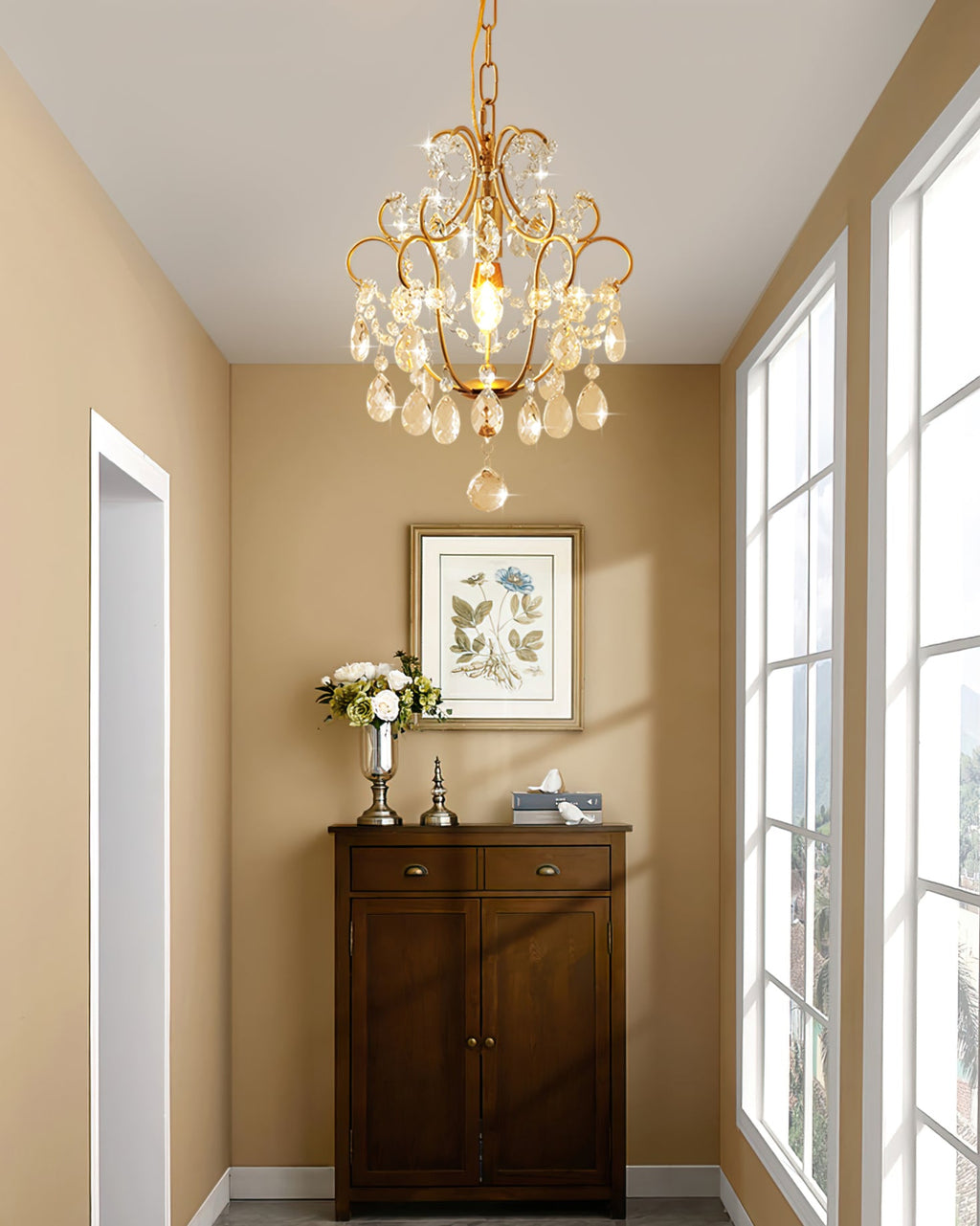 Gilded Crystal Pendant Lamp