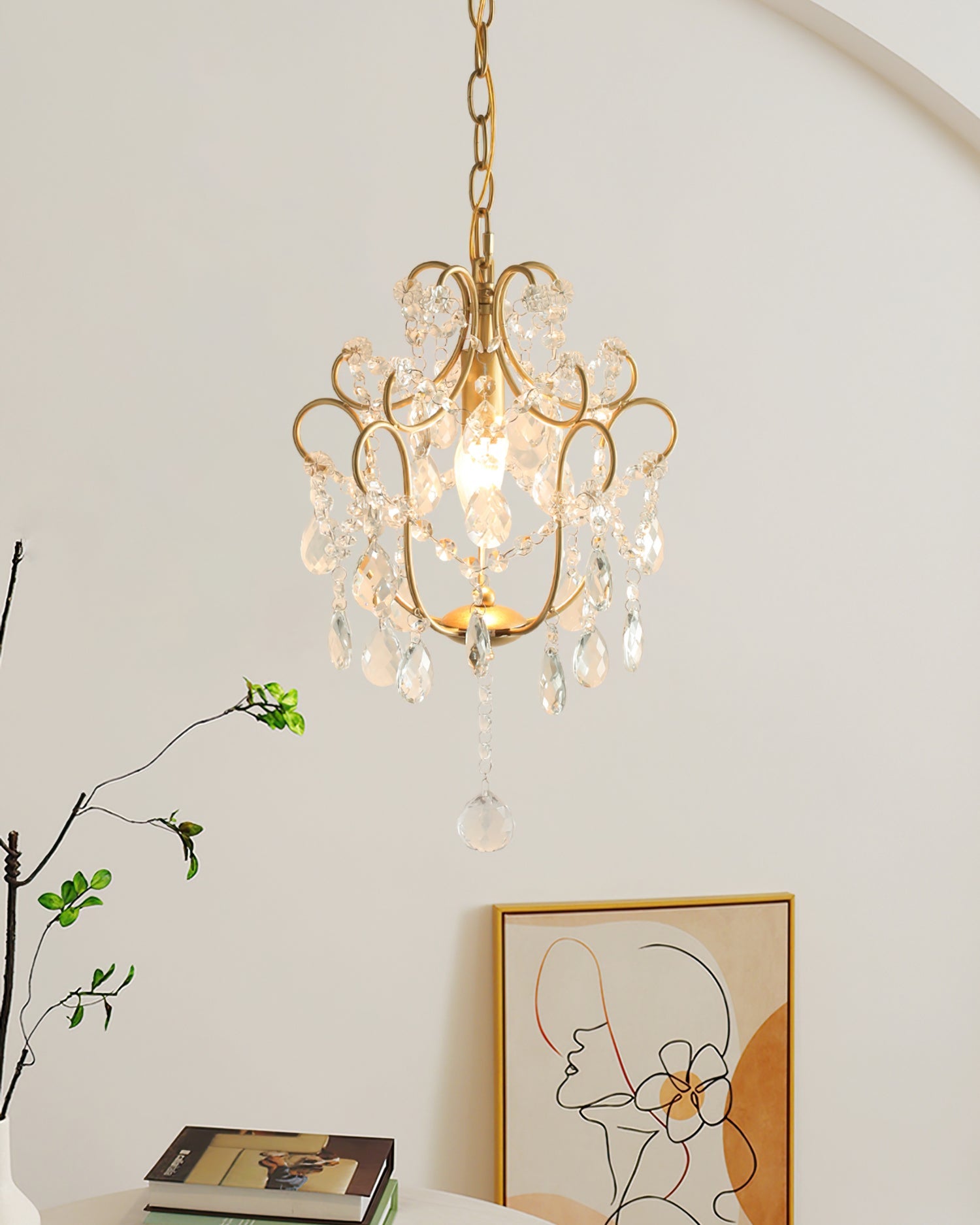 Gilded Crystal Pendant Lamp
