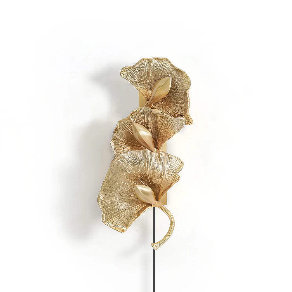 Ginkgo Leaf Plug In Wall Lamp