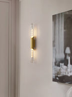 Glass Tubular Brass Wall Sconce