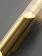 Glass Tubular Brass Wall Sconce