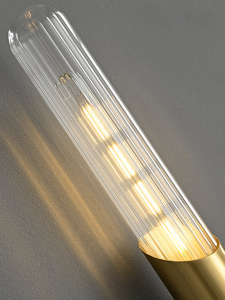 Glass Tubular Brass Wall Sconce