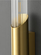 Glass Tubular Brass Wall Sconce