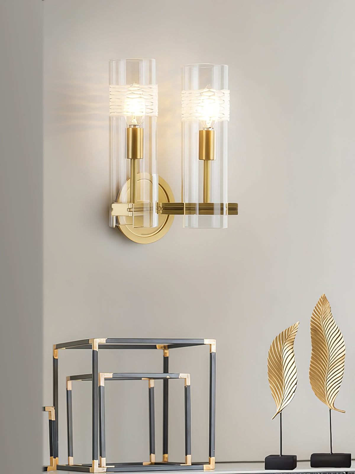 Glass Candlestick Wall Light