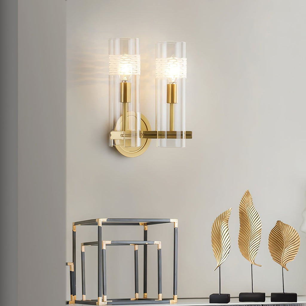 Glass Candlestick Wall Light