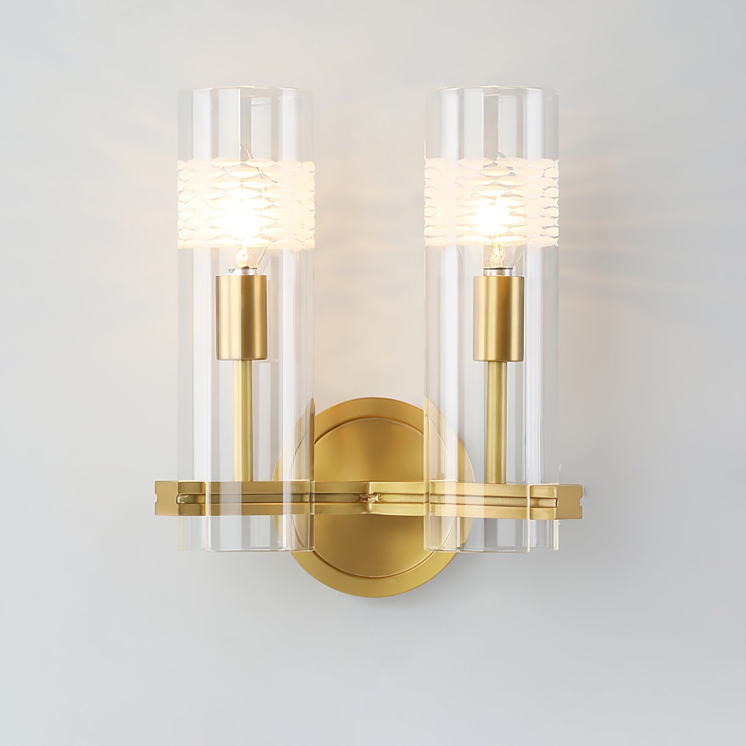 Glass Candlestick Wall Light