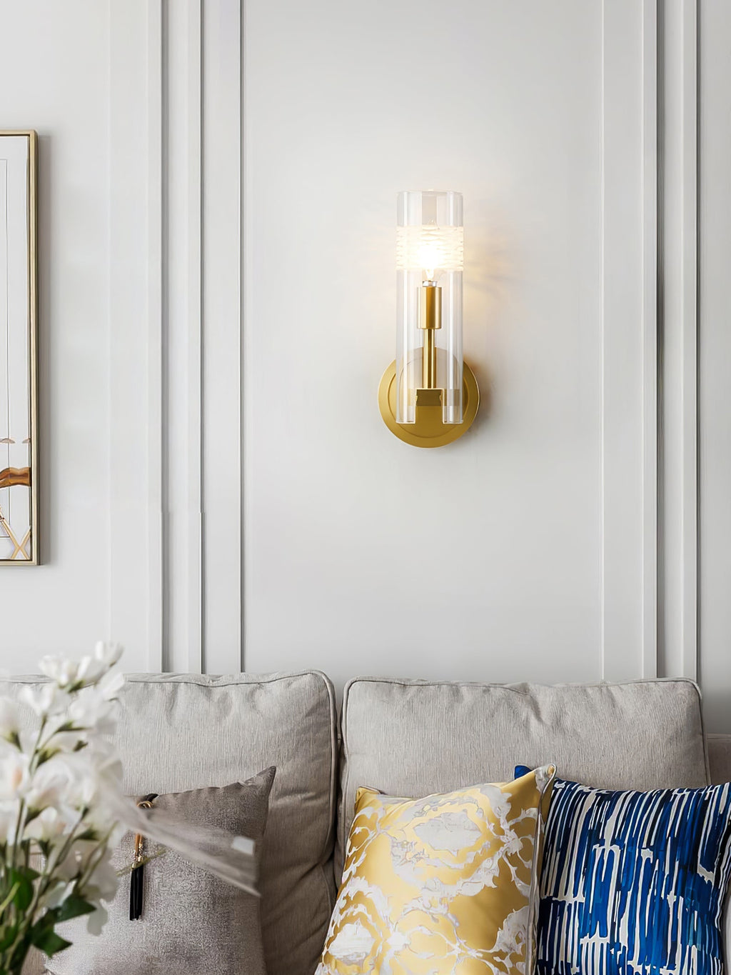 Glass Candlestick Wall Light