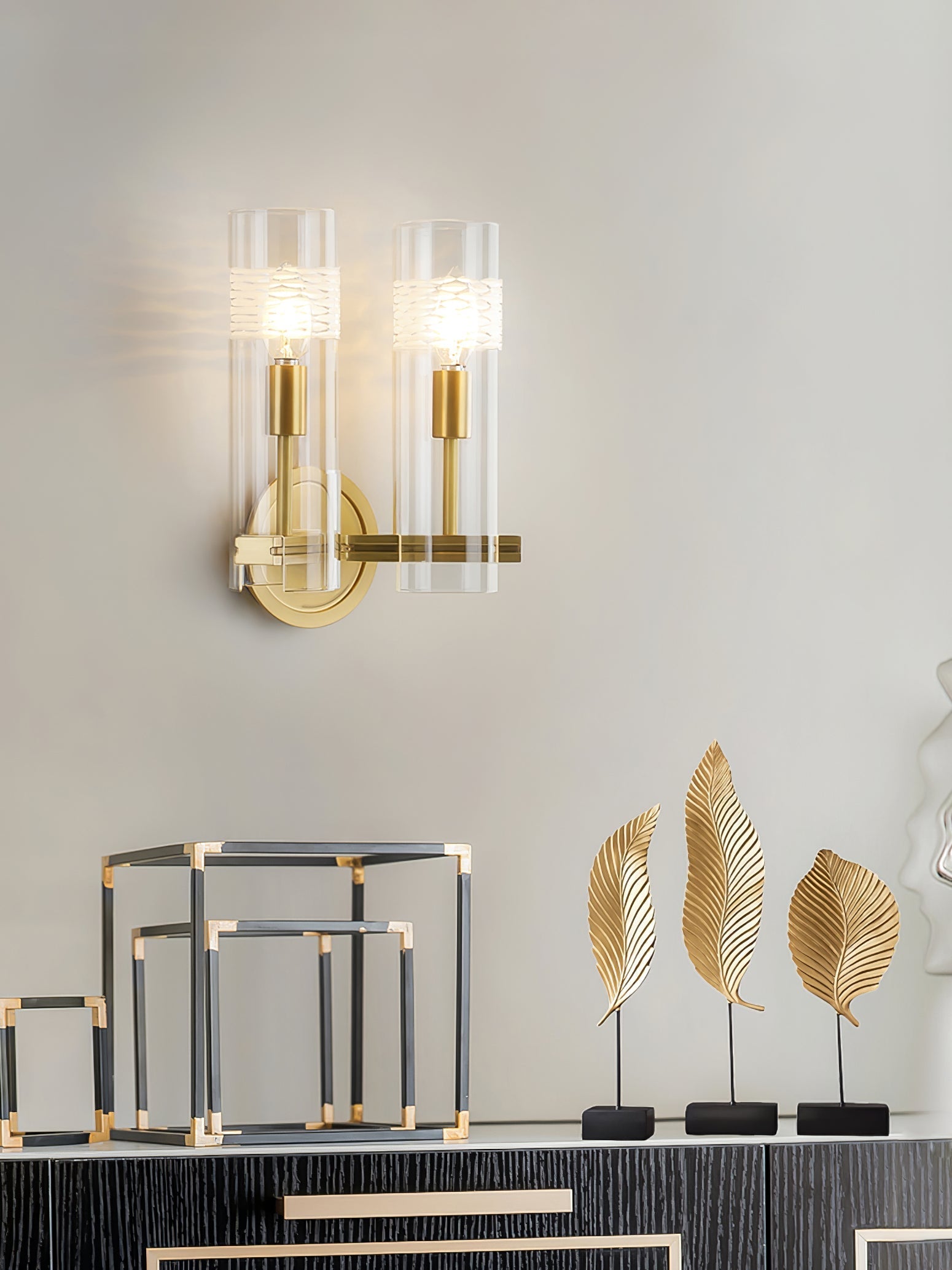 Glass Candlestick Wall Light