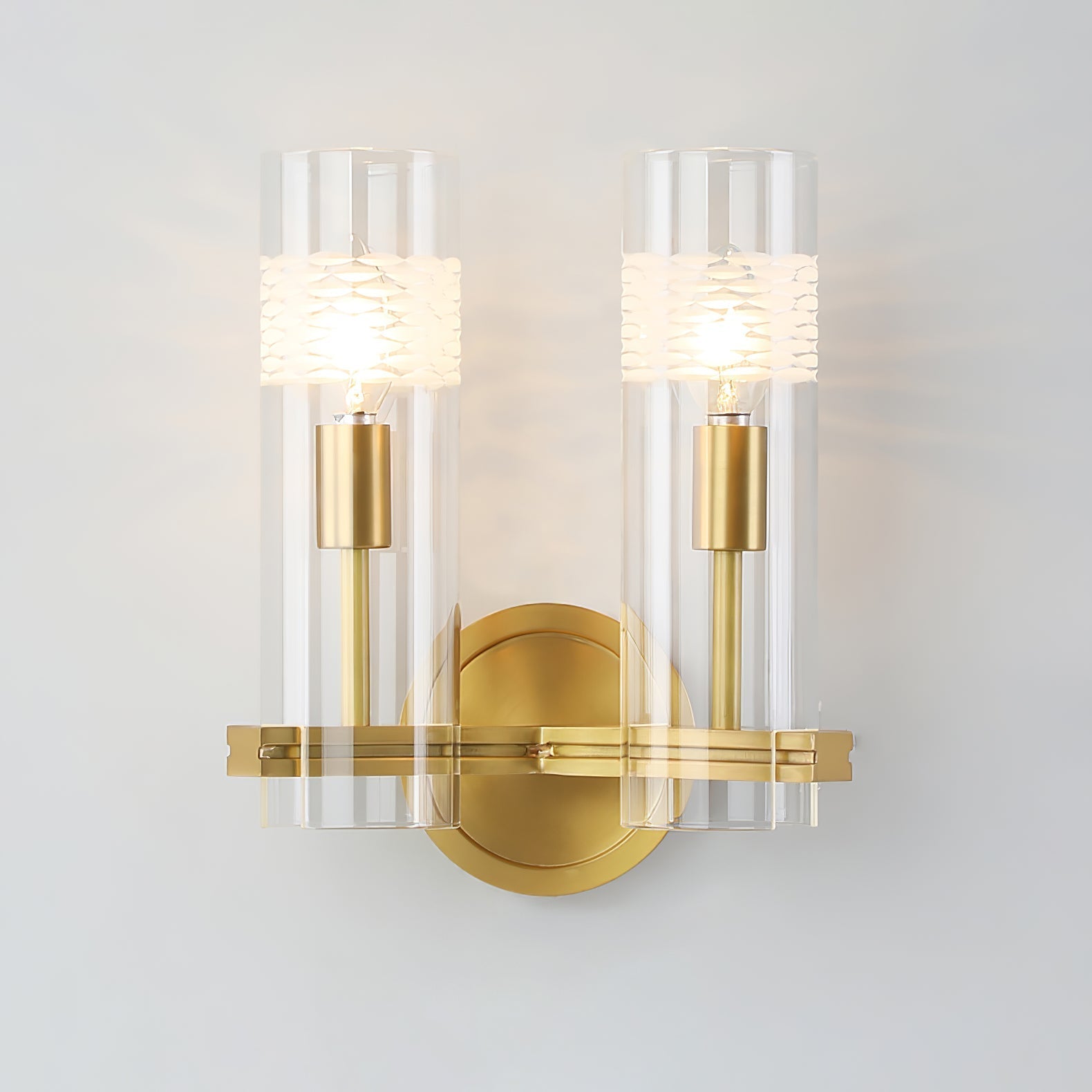 Glass Candlestick Wall Light