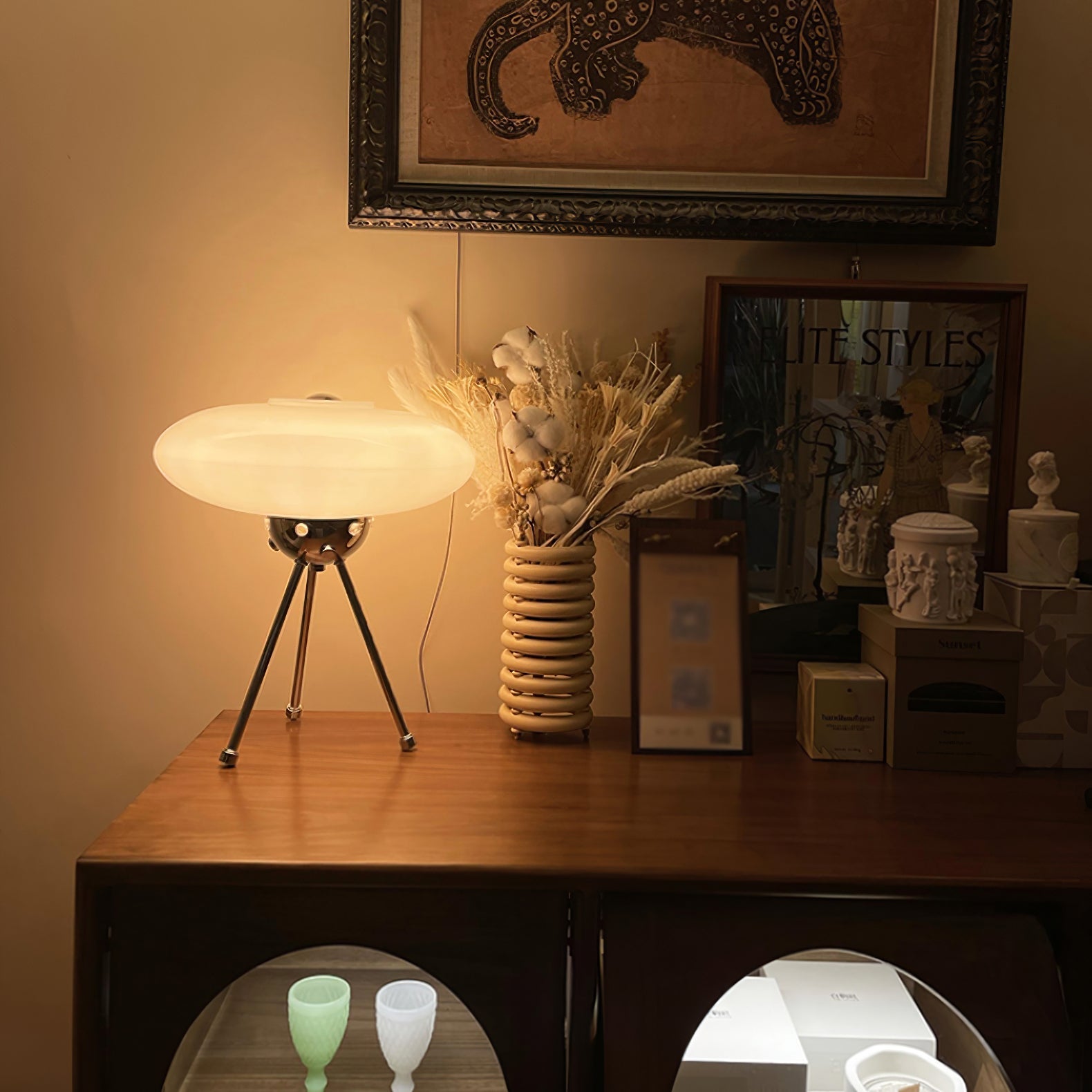 Glass UFO Table Lamp