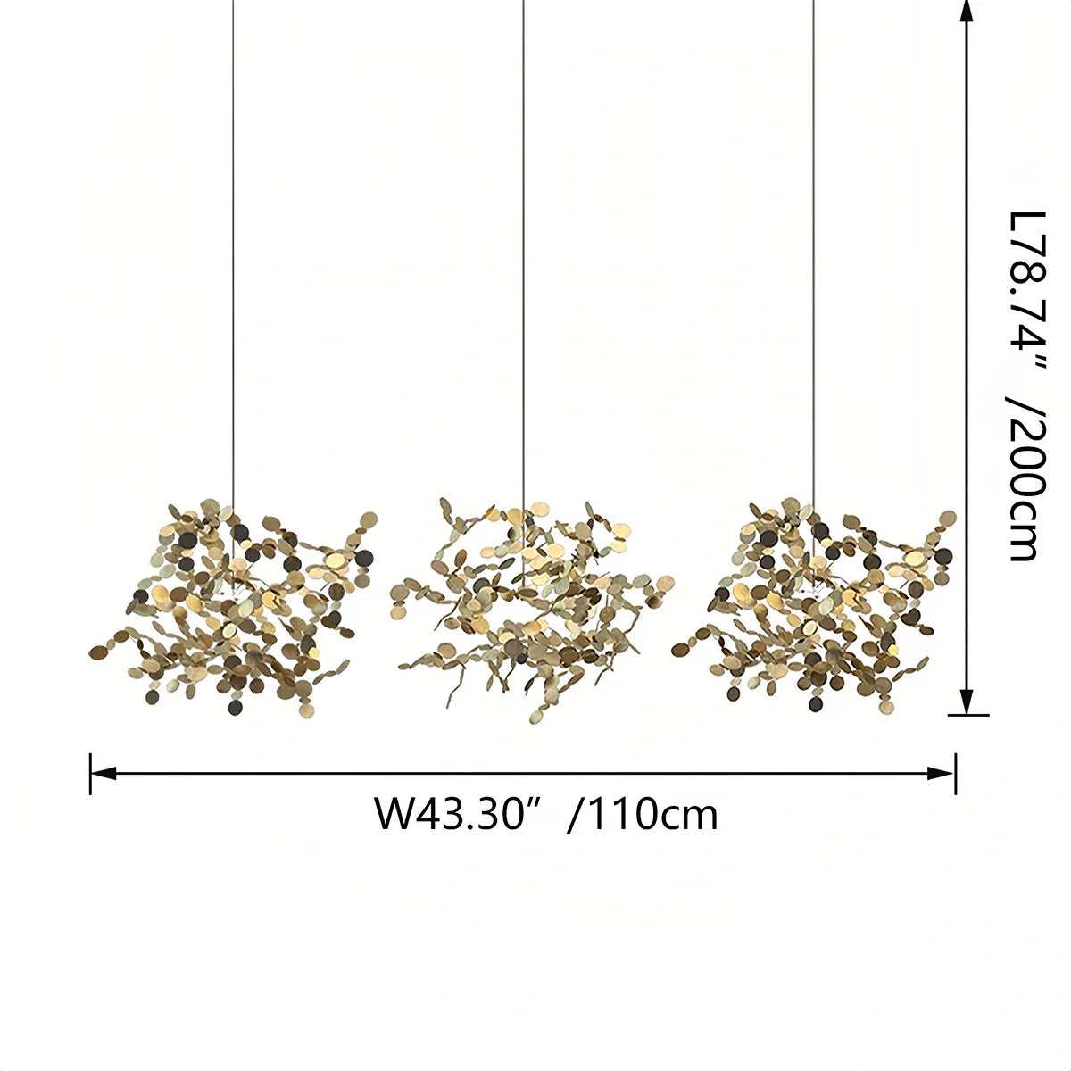 Argent/Gold Cloud Multi Pendant Chandelier