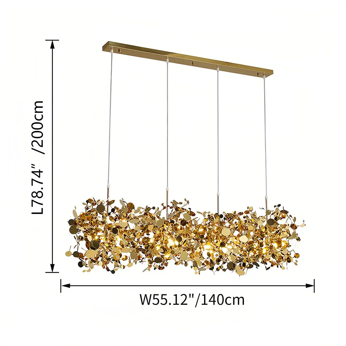 Argent/Gold Cloud Multi Pendant Chandelier