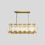 Rectangular Glass Chandelier - Modern LED Linear Lighting