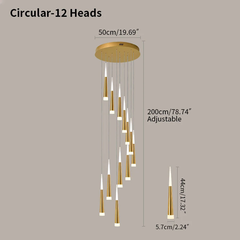 Meteor Shower Chandelier for Staircase