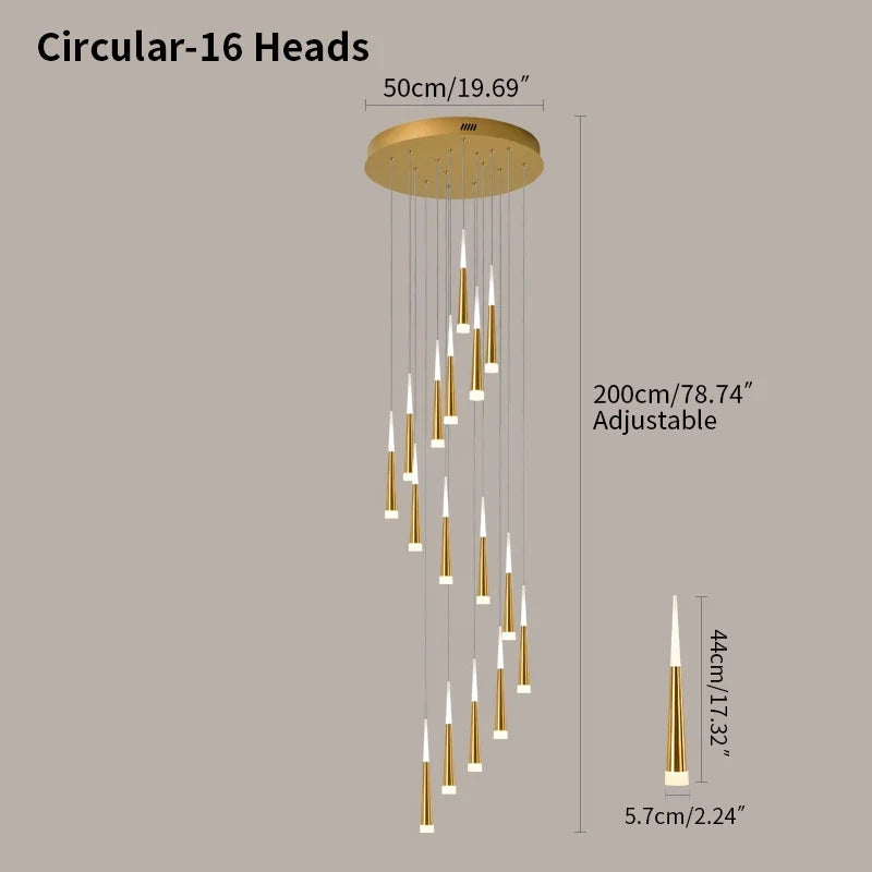 Meteor Shower Chandelier for Staircase