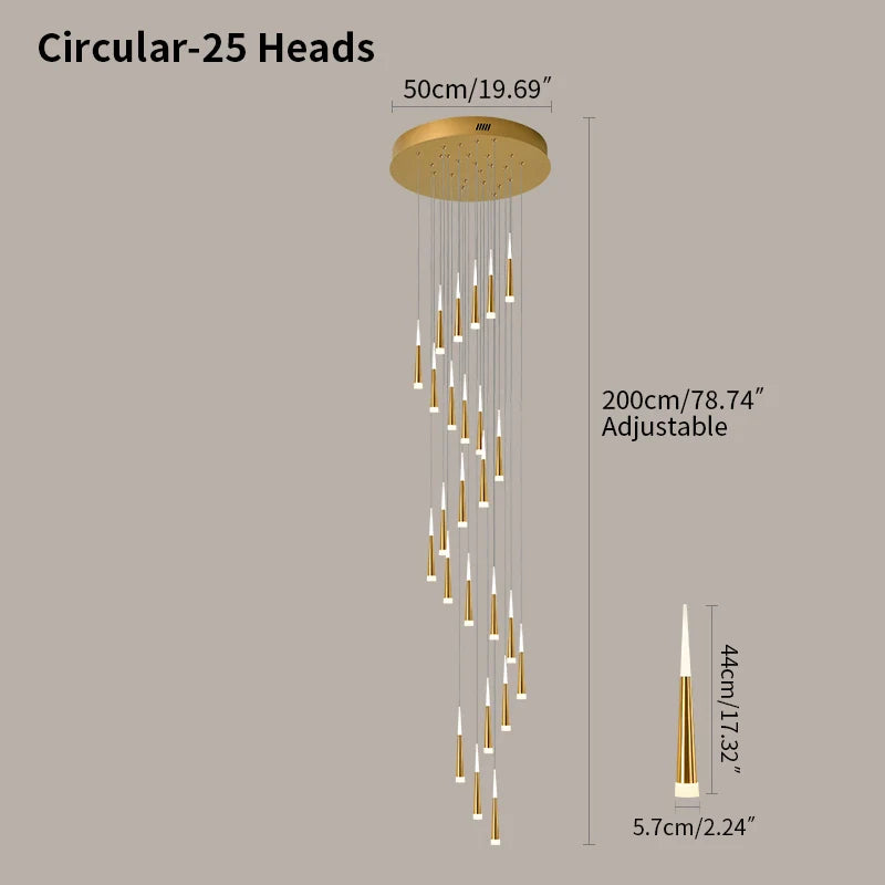 Meteor Shower Chandelier for Staircase