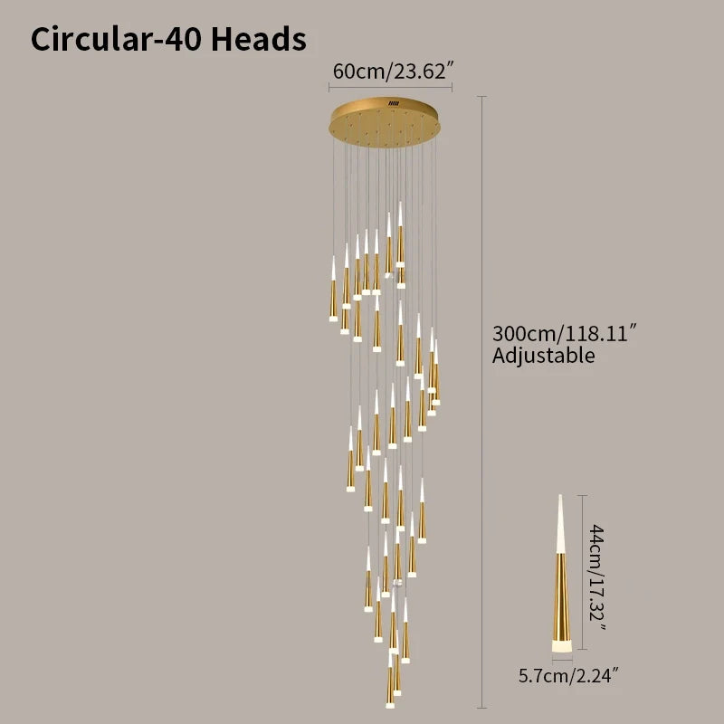 Meteor Shower Chandelier for Staircase