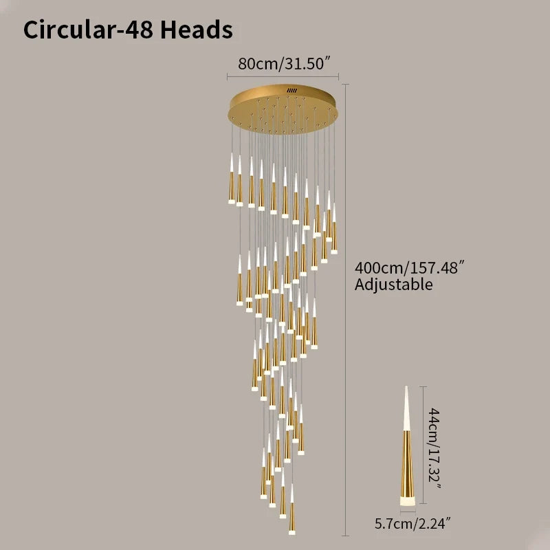 Meteor Shower Chandelier for Staircase