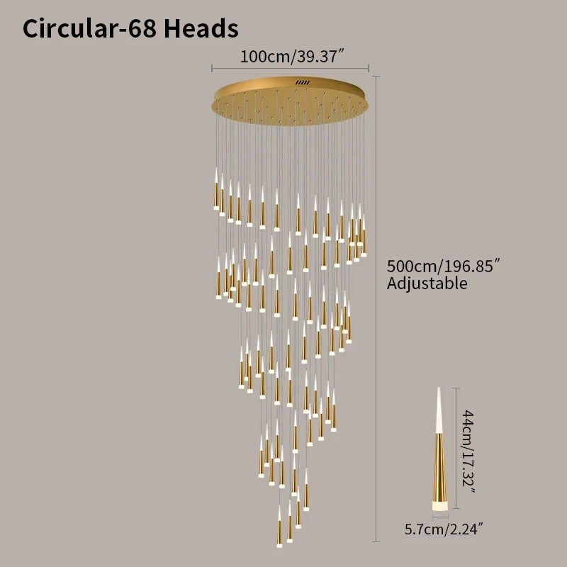 Meteor Shower Chandelier for Staircase