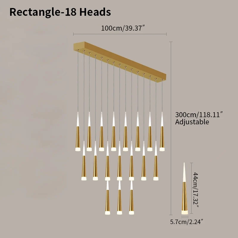 Meteor Shower Chandelier for Staircase