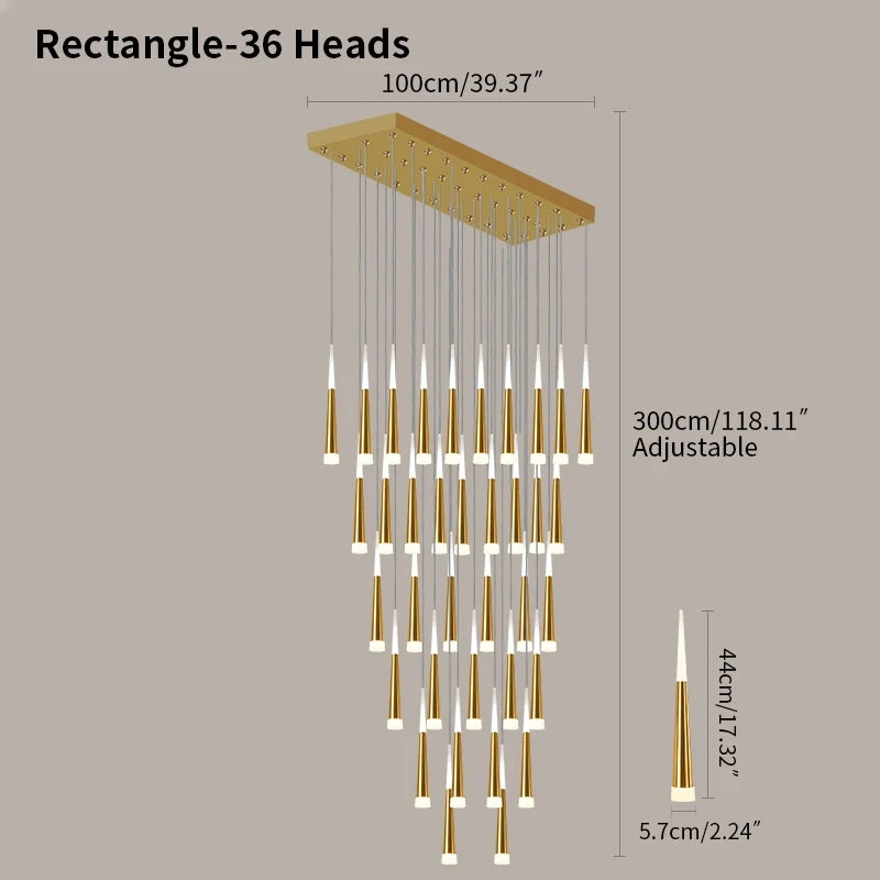 Meteor Shower Chandelier for Staircase