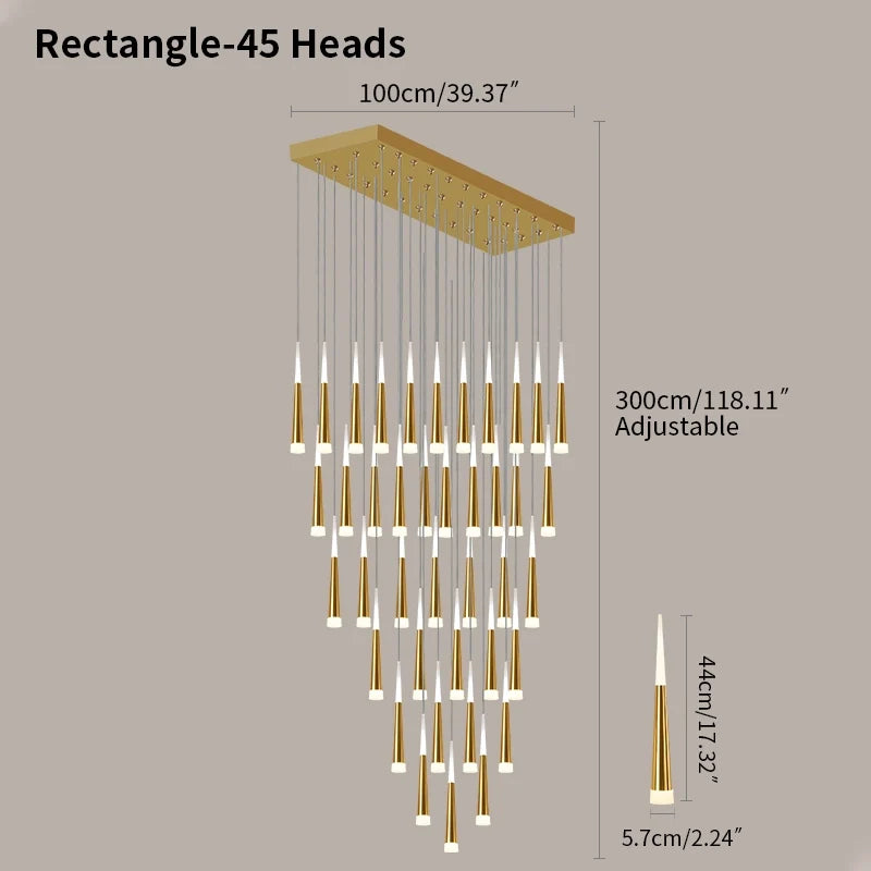 Meteor Shower Chandelier for Staircase