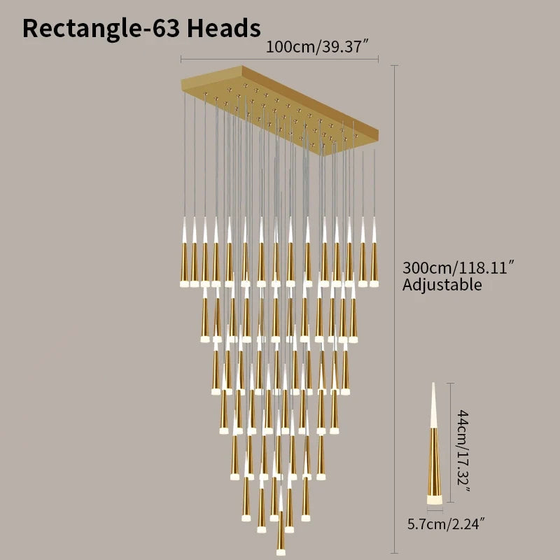 Meteor Shower Chandelier for Staircase