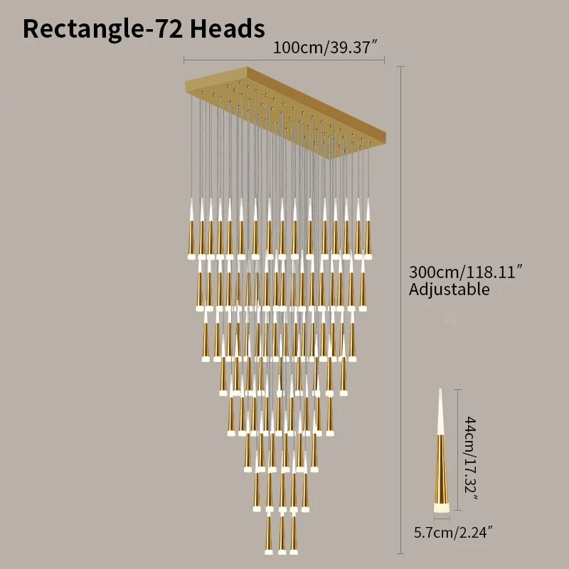 Meteor Shower Chandelier for Staircase