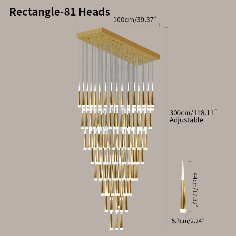 Meteor Shower Chandelier for Staircase