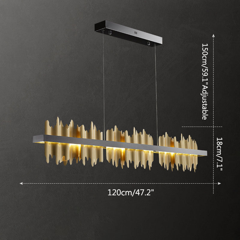 Iceberg Linear Chandelier-Black & Gold