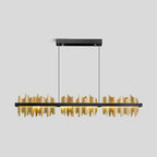 Iceberg Linear Chandelier-Black & Gold