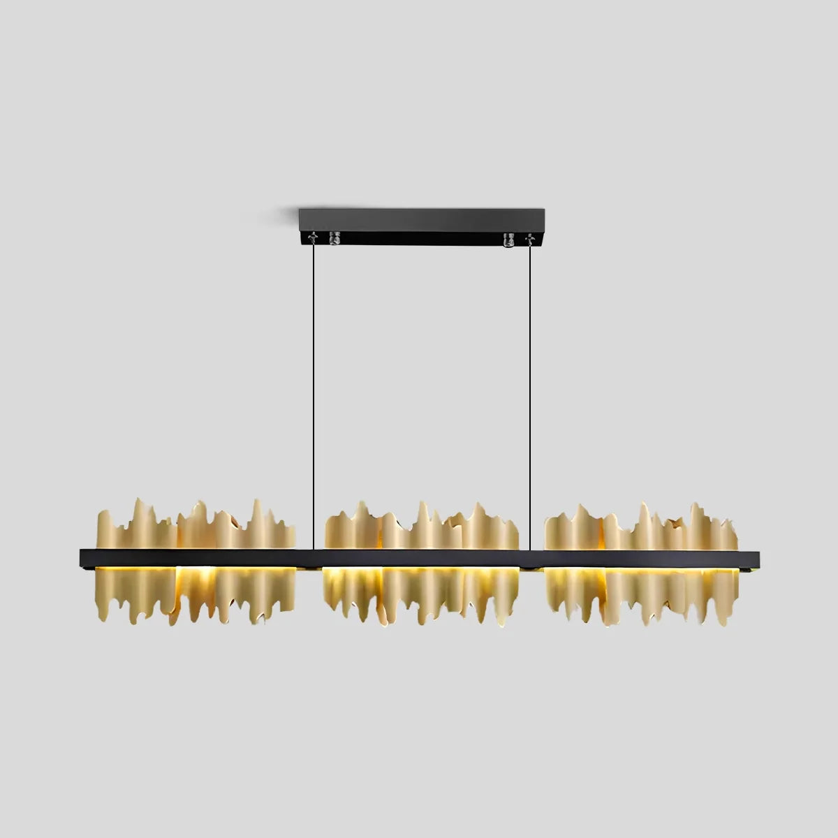 Iceberg Linear Chandelier-Black & Gold