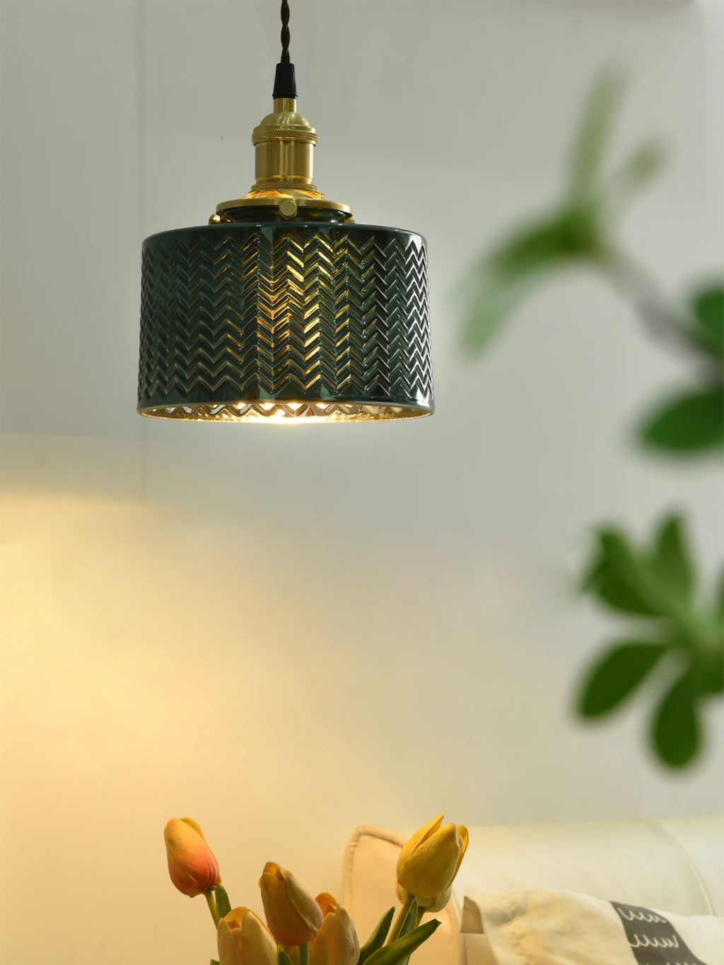 Green Glass Pendant Lamp