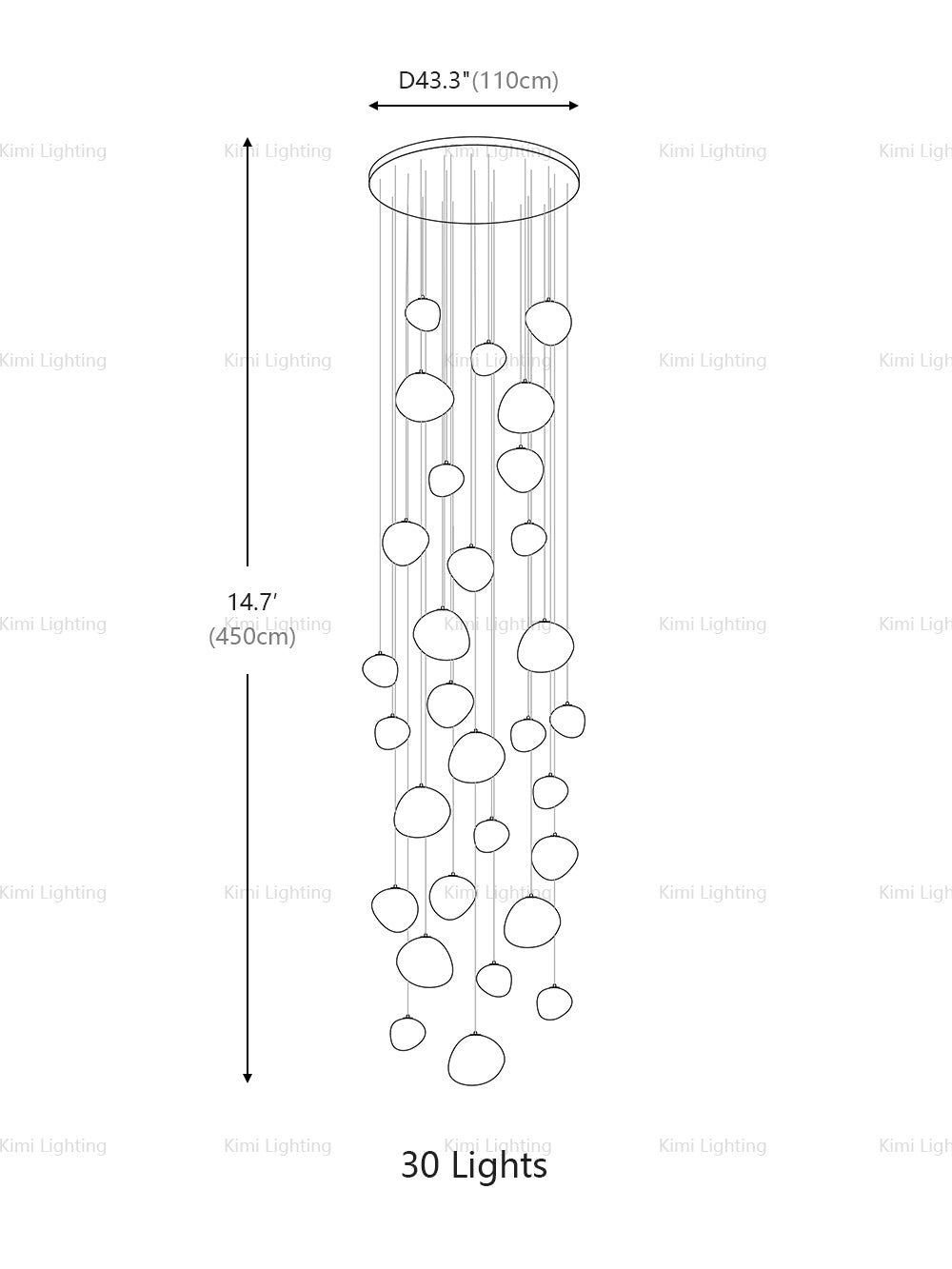 Gregg Long Staircase Pendant Light