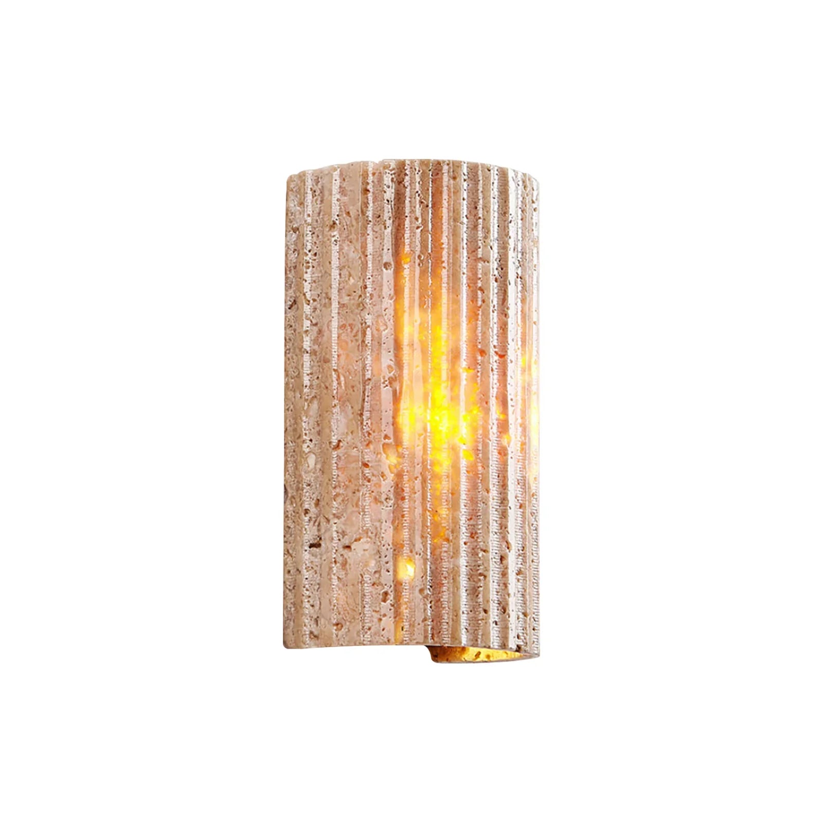 Half-Cylinder Travertine Wall Lamp