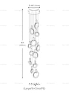 Halo Linear Suspension Staircase Pendant Light