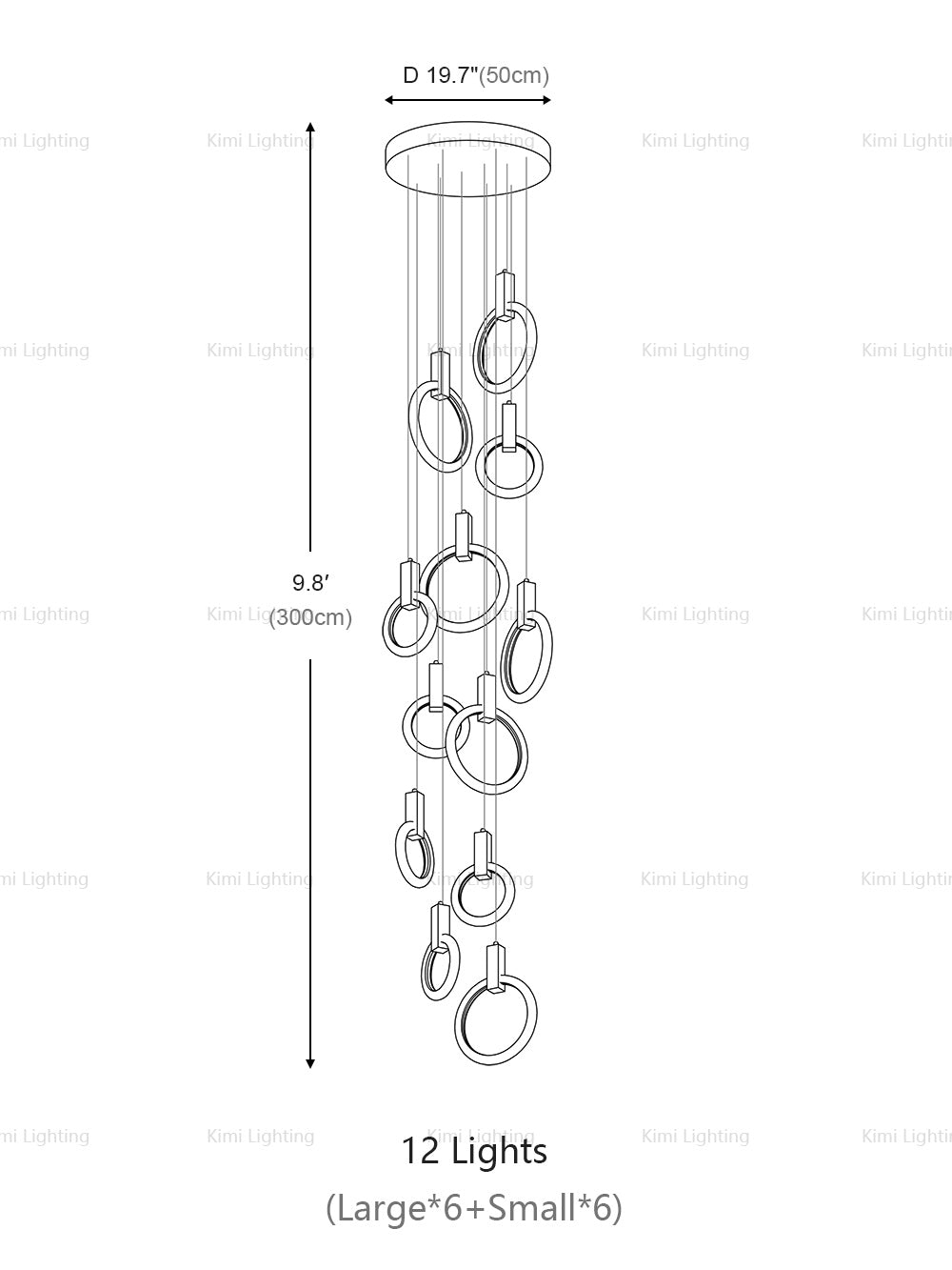Halo Linear Suspension Staircase Pendant Light